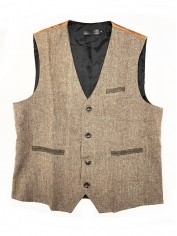 Light Brown Vest Cowboy Vest - Mens Cowboy Costume Vest
